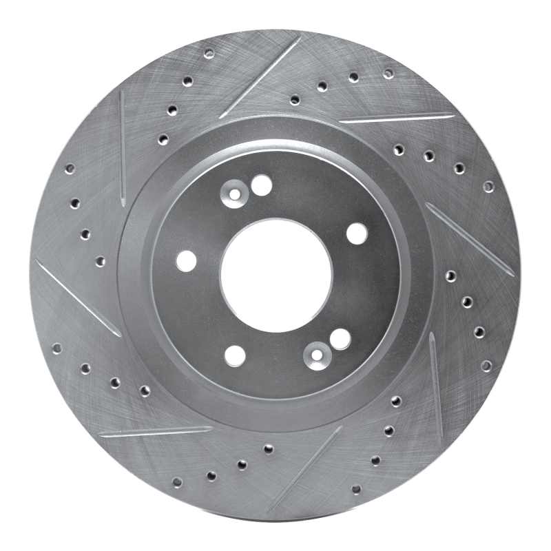 Picture of R1 15-20 Kia SORENTO Front Left Drilled & Slotted Silver Brake Rotor
