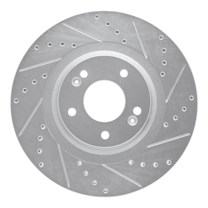 Picture of R1 15-21 Kia SEDONA Front Right Drilled & Slotted Silver Brake Rotor