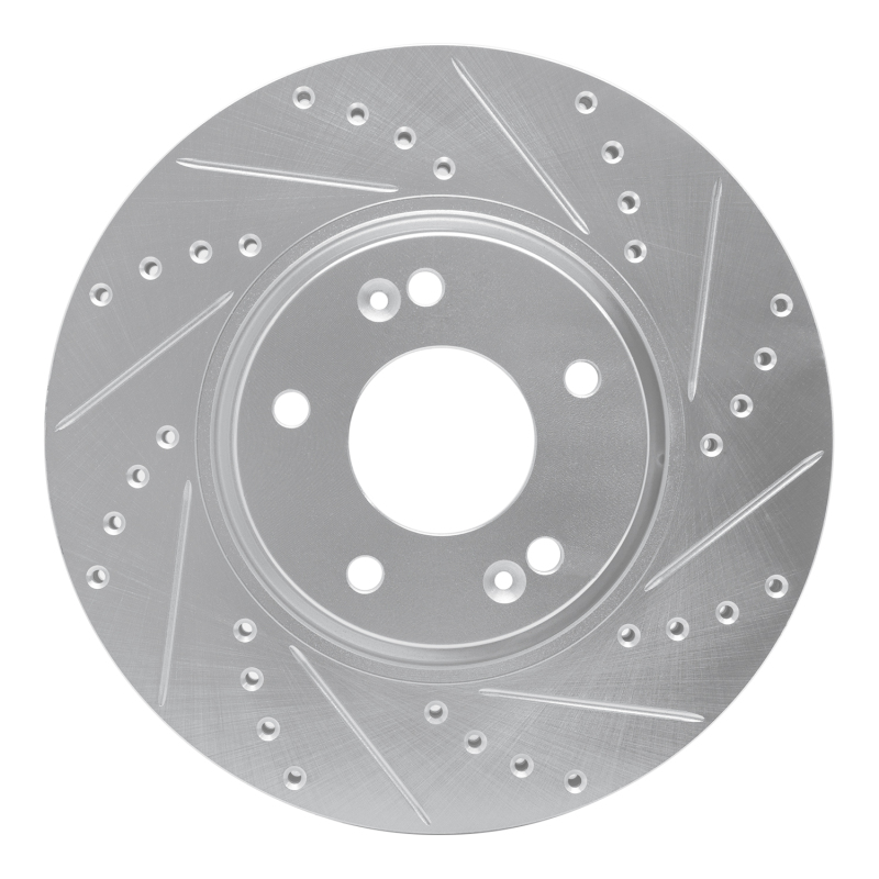 Picture of R1 12-16 Kia SportAGE (USA/Canada) Front Right Drilled & Slotted Silver Brake Rotor