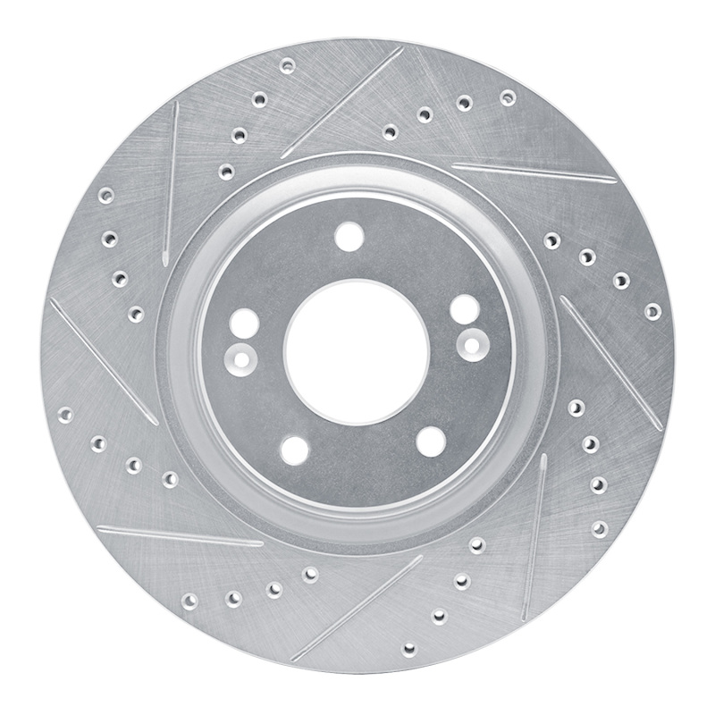 Picture of R1 17-20 Kia Cadenza Front Left Drilled & Slotted Silver Brake Rotor