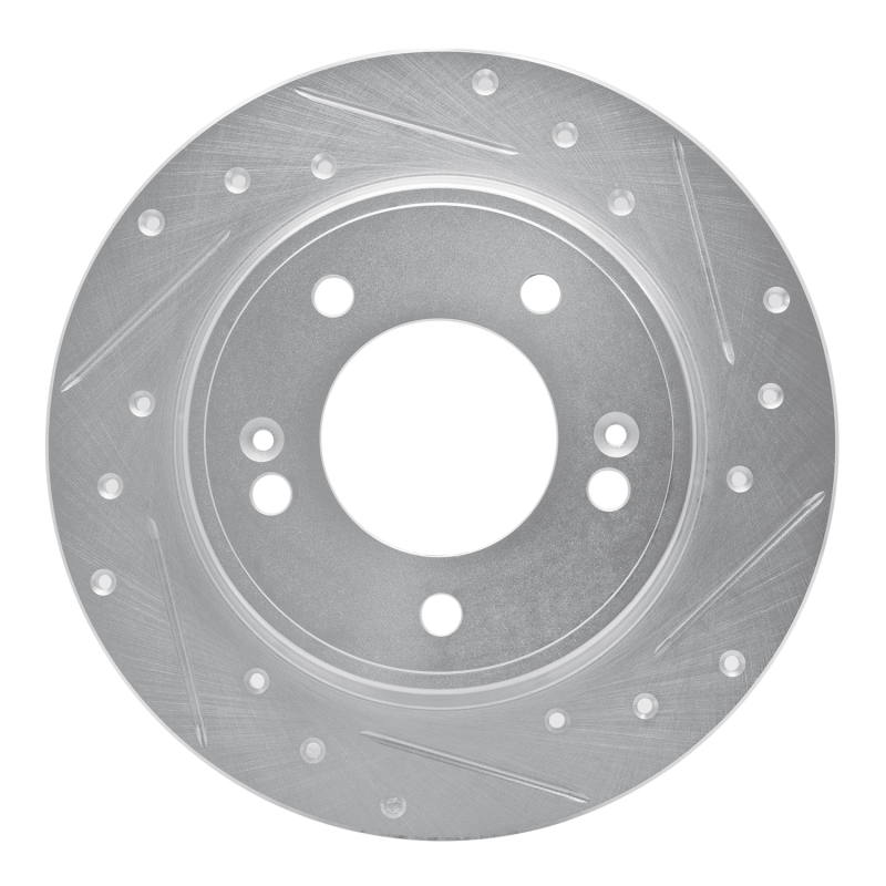 Picture of R1 17-25 Hyundai Elantra Rear Right Drilled & Slotted Silver Brake Rotor