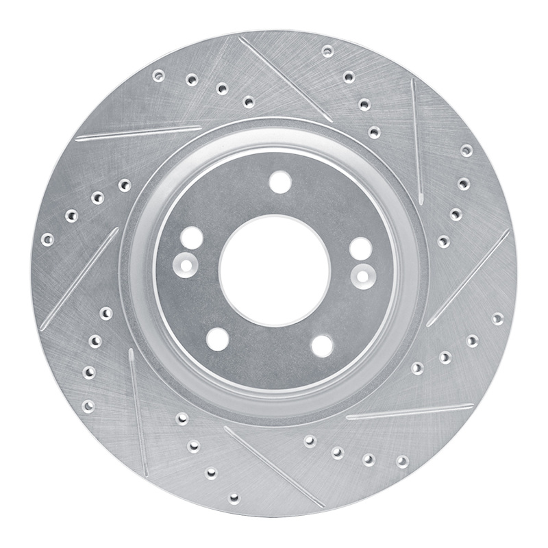 Picture of R1 17-20 Kia Cadenza Front Right Drilled & Slotted Silver Brake Rotor