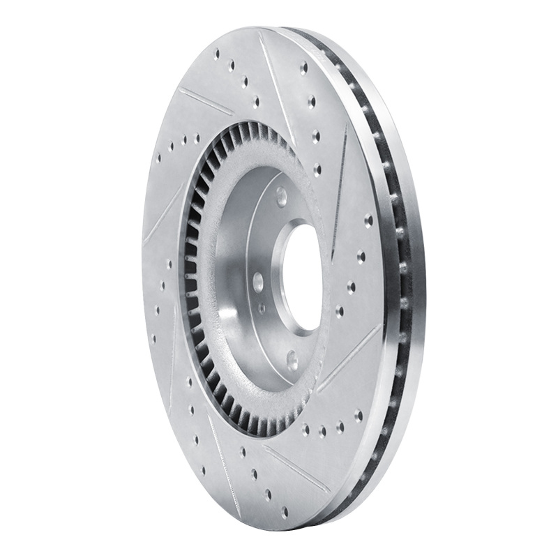 Picture of R1 17-20 Kia Cadenza Front Left Drilled & Slotted Silver Brake Rotor