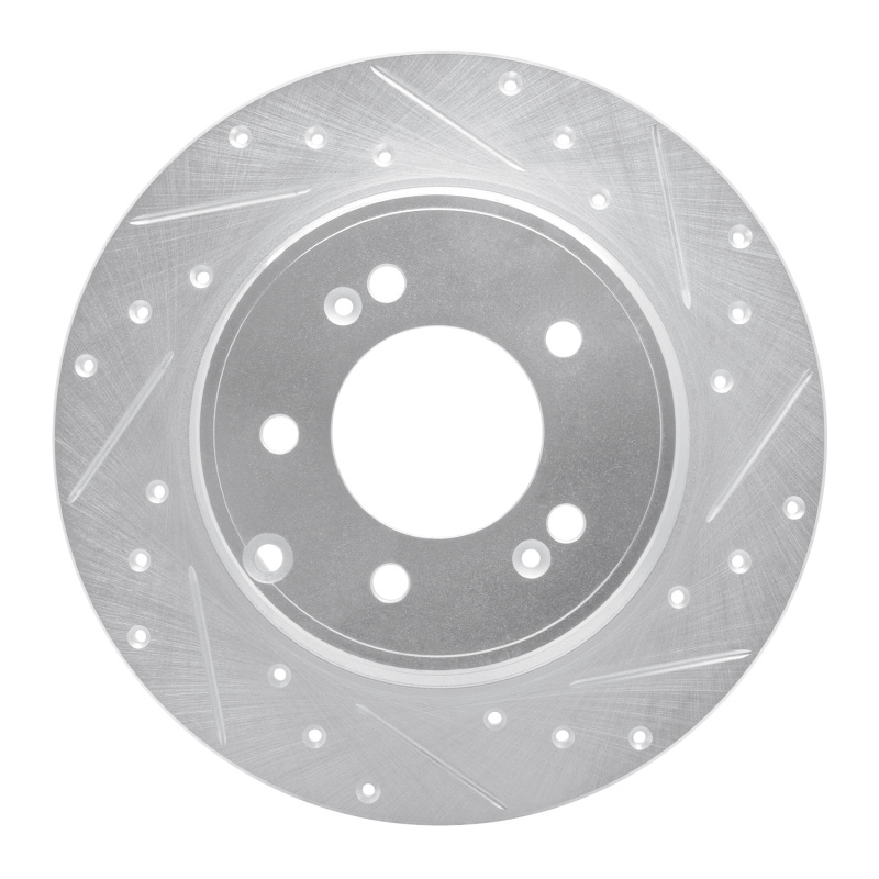 Picture of R1 17-19 Kia Cadenza Rear Right Drilled & Slotted Silver Brake Rotor