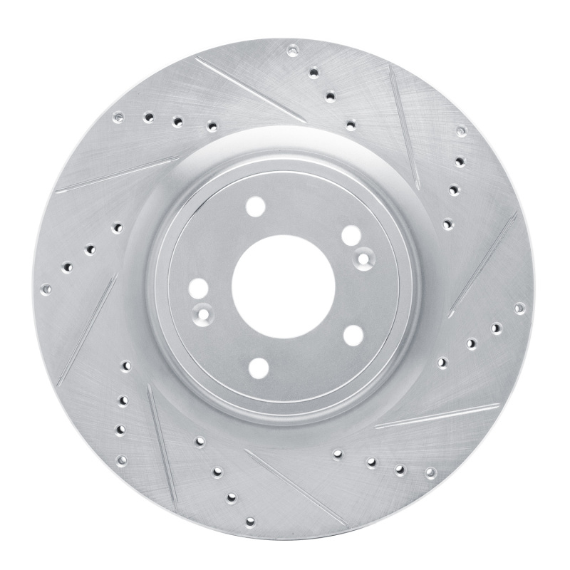 Picture of R1 18-22 Genesis G70 Front Right Drilled & Slotted Silver Brake Rotor