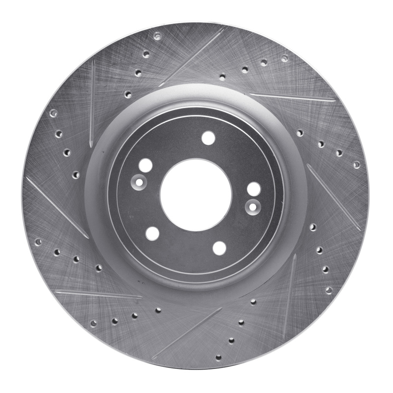 Picture of R1 18-22 Genesis G70 Front Left Drilled & Slotted Silver Brake Rotor