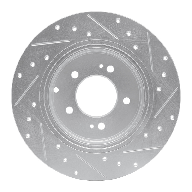 Picture of R1 17-19 Kia Cadenza Rear Left Drilled & Slotted Silver Brake Rotor