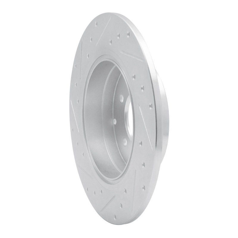 Picture of R1 17-19 Kia Cadenza Rear Right Drilled & Slotted Silver Brake Rotor