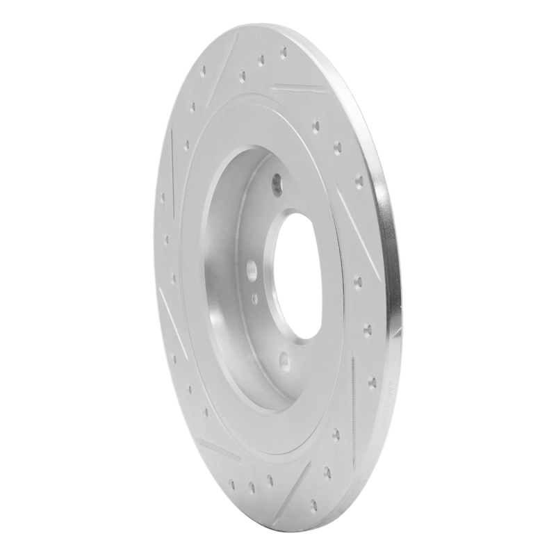 Picture of R1 17-23 Hyundai Kona EV Rear Right Drilled & Slotted Silver Brake Rotor