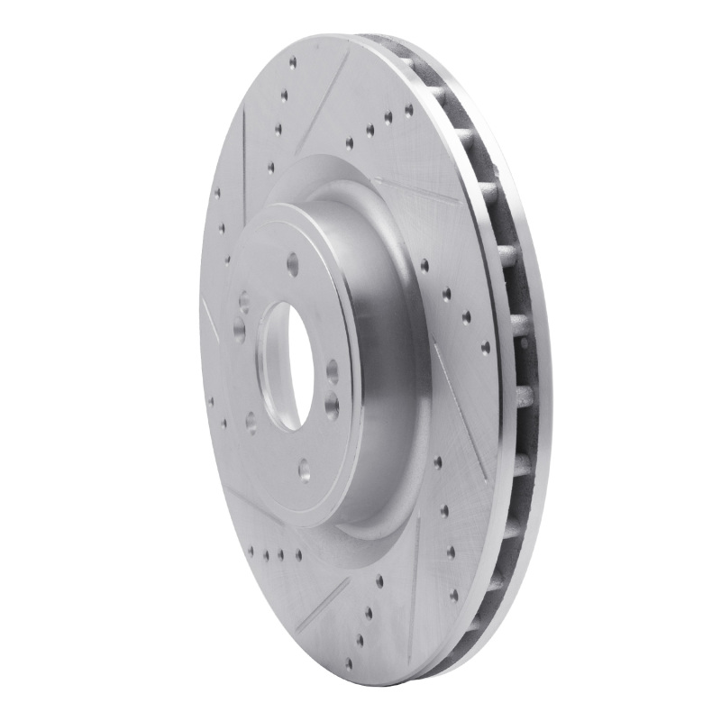 Picture of R1 18-22 Genesis G70 Front Left Drilled & Slotted Silver Brake Rotor