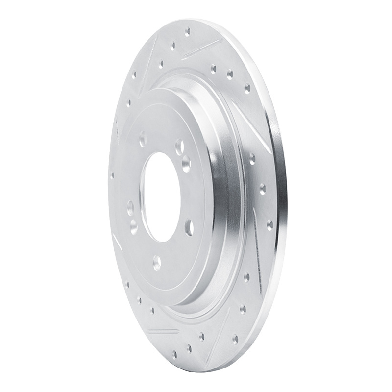 Picture of R1 17-25 Hyundai Nexo Rear Left Drilled & Slotted Silver Brake Rotor