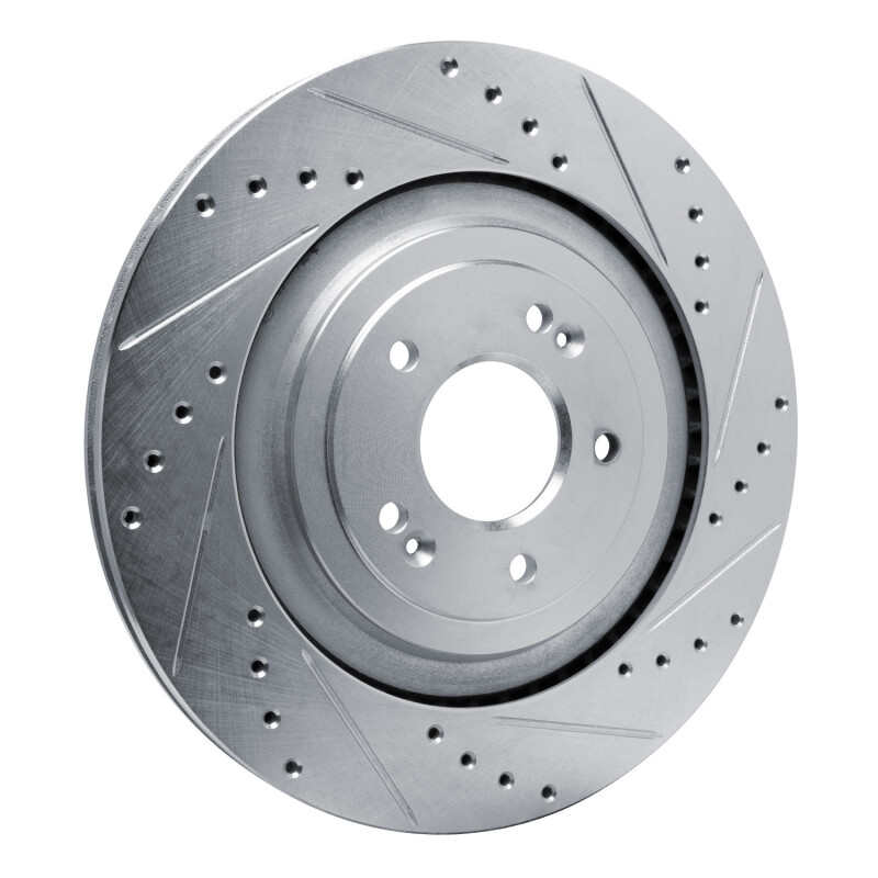 Picture of R1 19-22 Genesis G90 Rear Right Drilled & Slotted Silver Brake Rotor