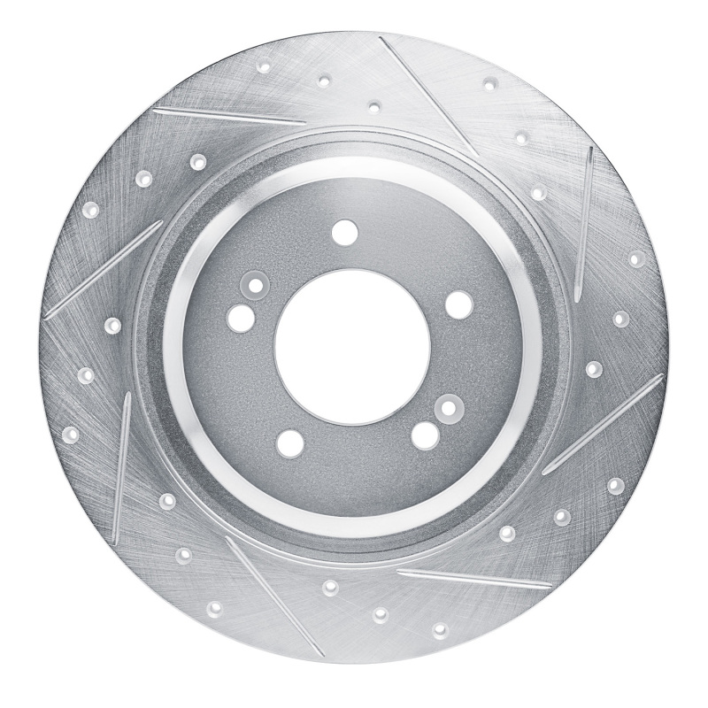 Picture of R1 21-25 Hyundai SONATA Rear Right Drilled & Slotted Silver Brake Rotor
