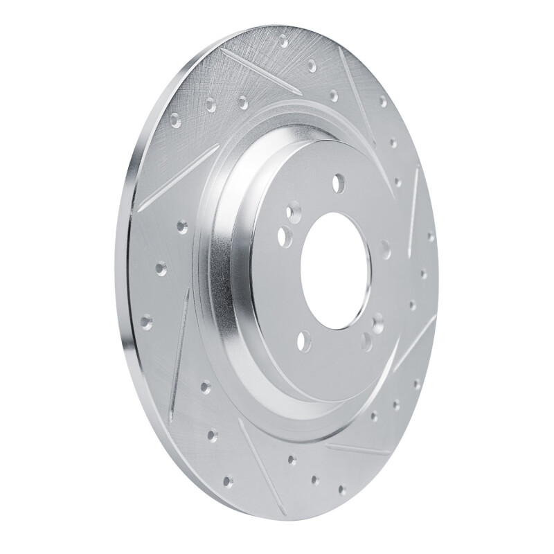 Picture of R1 21-25 Hyundai SONATA Rear Right Drilled & Slotted Silver Brake Rotor