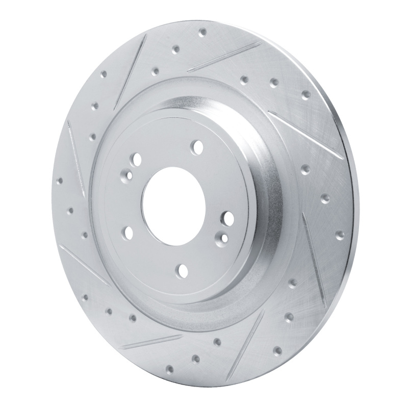 Picture of R1 22-25 Hyundai Ioniq 6 Rear Left Drilled & Slotted Silver Brake Rotor