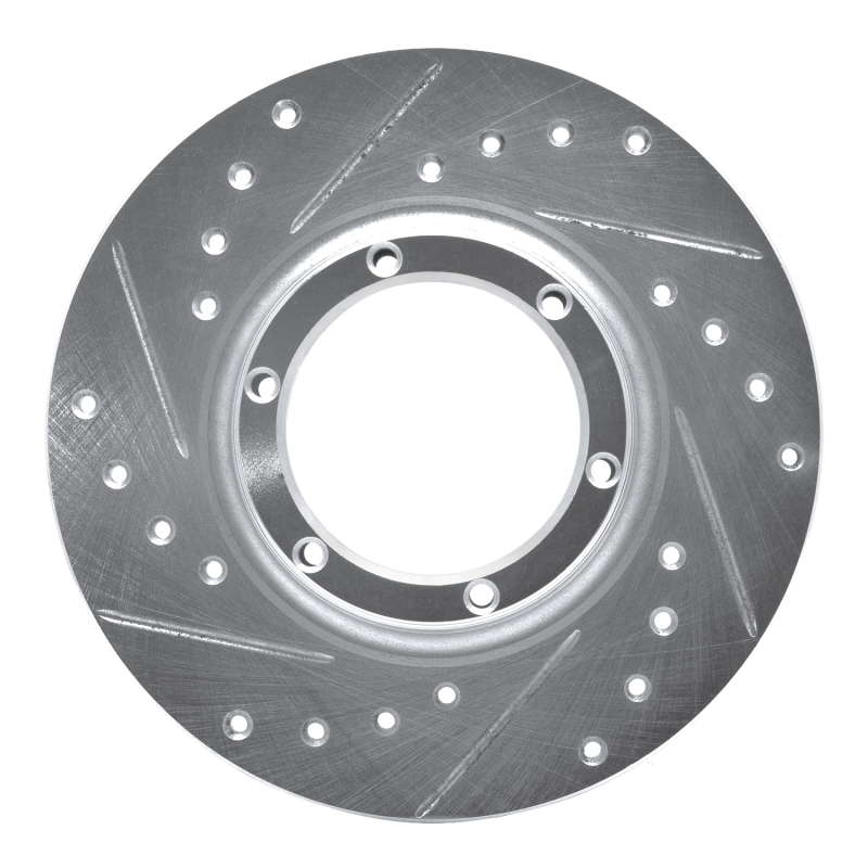 Picture of R1 71-83 Renault Lecar Front Left Rear Left Drilled & Slotted Silver Brake Rotor