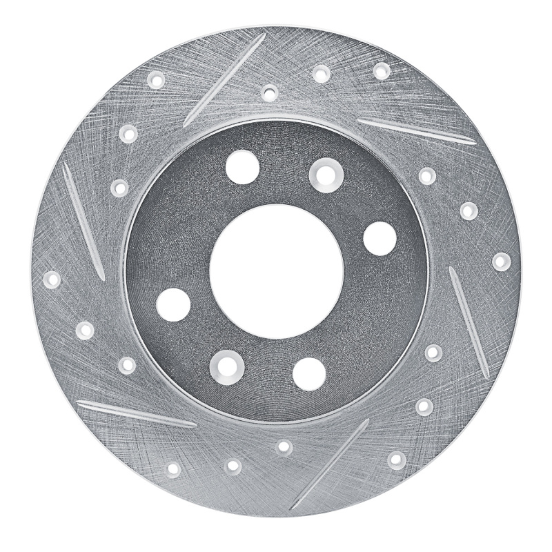 Picture of R1 81-87 Renault ALLIANCE Front Left Drilled & Slotted Silver Brake Rotor