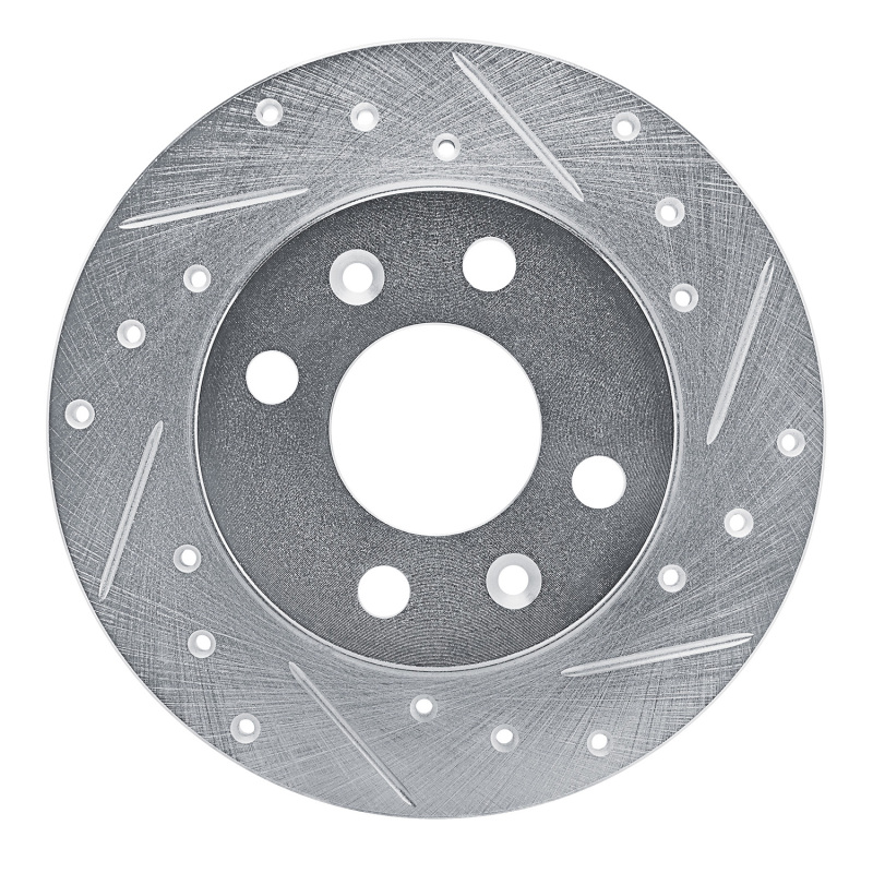 Picture of R1 81-87 Renault Encore Front Right Drilled & Slotted Silver Brake Rotor
