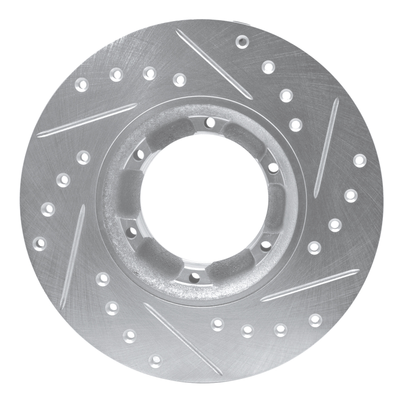 Picture of R1 71-83 Renault Lecar Front Left Rear Left Drilled & Slotted Silver Brake Rotor