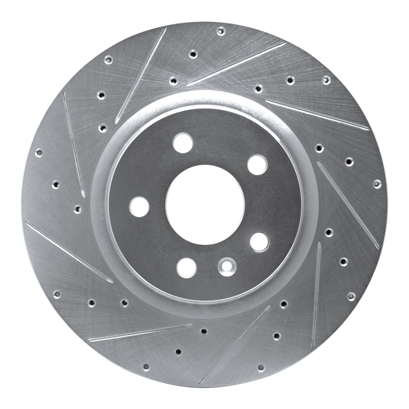 Picture of R1 12-21 Tesla Model S Front Left Drilled & Slotted Silver Brake Rotor