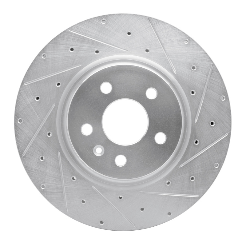 Picture of R1 12-21 Tesla Model X Front Right Drilled & Slotted Silver Brake Rotor