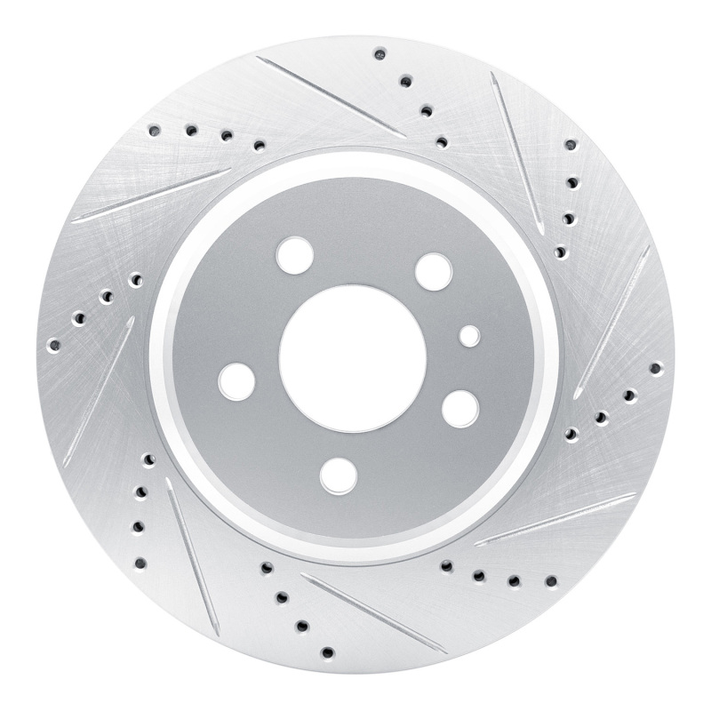 Picture of R1 17-25 Tesla Model 3 Rear Right Drilled & Slotted Silver Brake Rotor