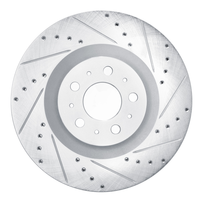 Picture of R1 20-25 Tesla Model Y Front Right Drilled & Slotted Silver Brake Rotor