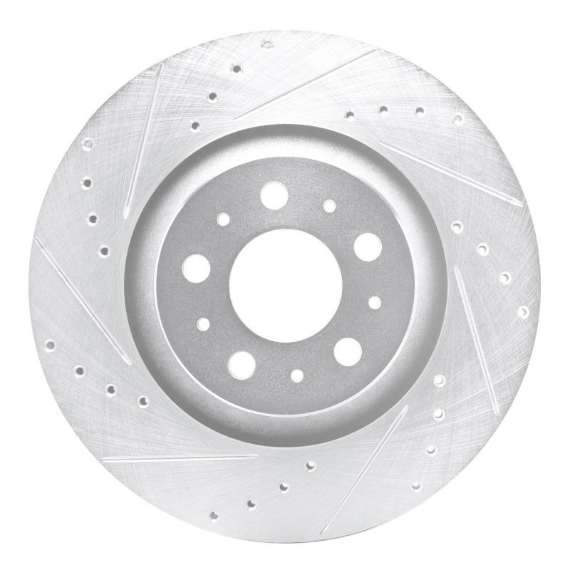 Picture of R1 20-25 Tesla Model Y Rear Left Drilled & Slotted Silver Brake Rotor