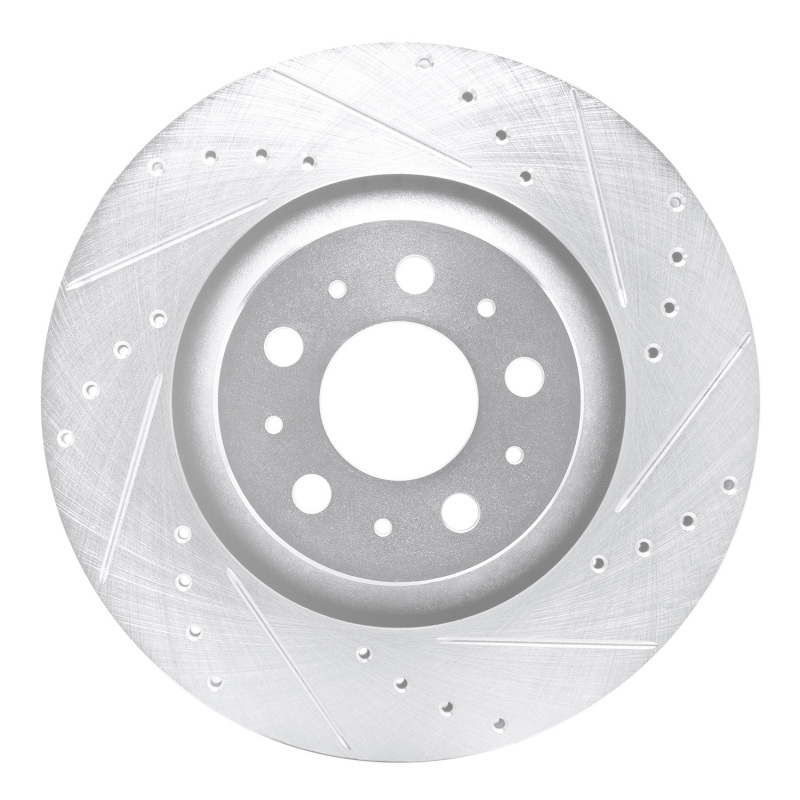 Picture of R1 20-25 Tesla Model Y Rear Right Drilled & Slotted Silver Brake Rotor