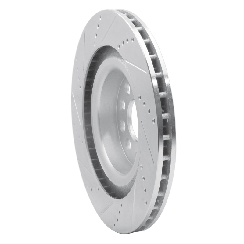 Picture of R1 12-21 Tesla Model S Rear Right Drilled & Slotted Silver Brake Rotor