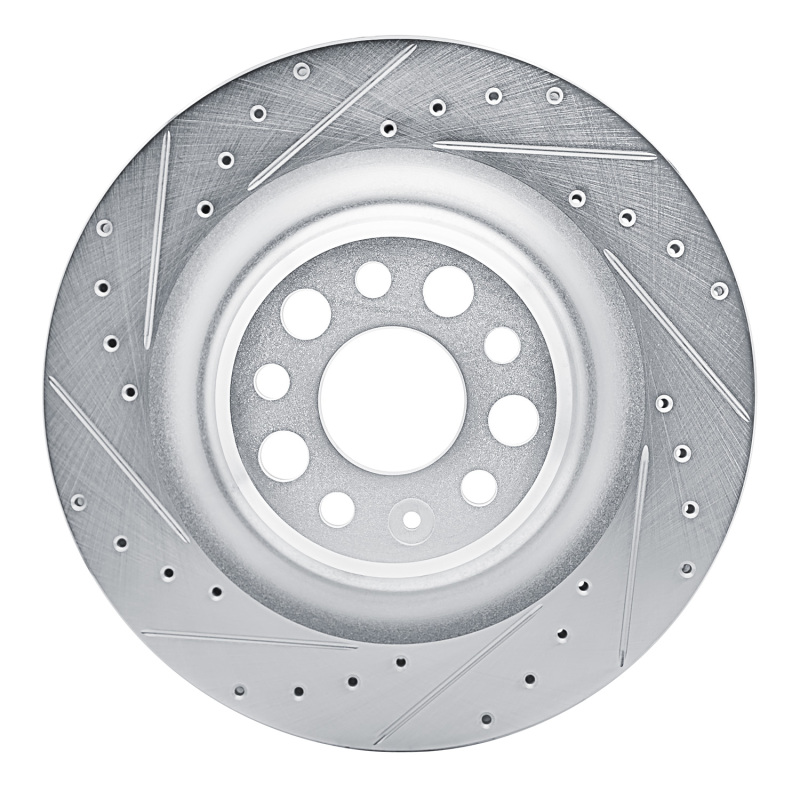 Picture of R1 21-25 Tesla Model S Rear Left Drilled & Slotted Silver Brake Rotor