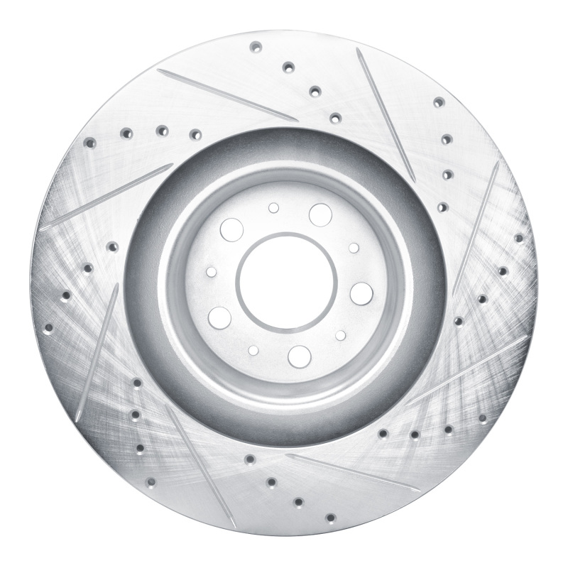 Picture of R1 20-25 Tesla Model Y Front Left Drilled & Slotted Silver Brake Rotor