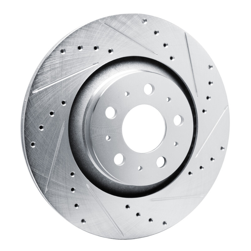 Picture of R1 20-25 Tesla Model Y Rear Right Drilled & Slotted Silver Brake Rotor