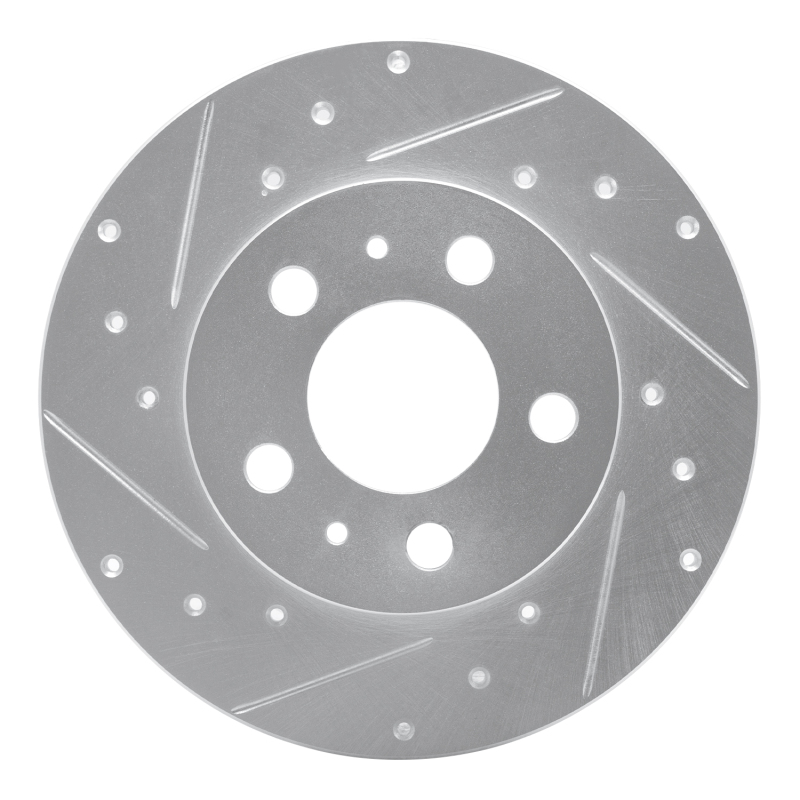 Picture of R1 67-72 Volvo 164 Front Left Drilled & Slotted Silver Brake Rotor