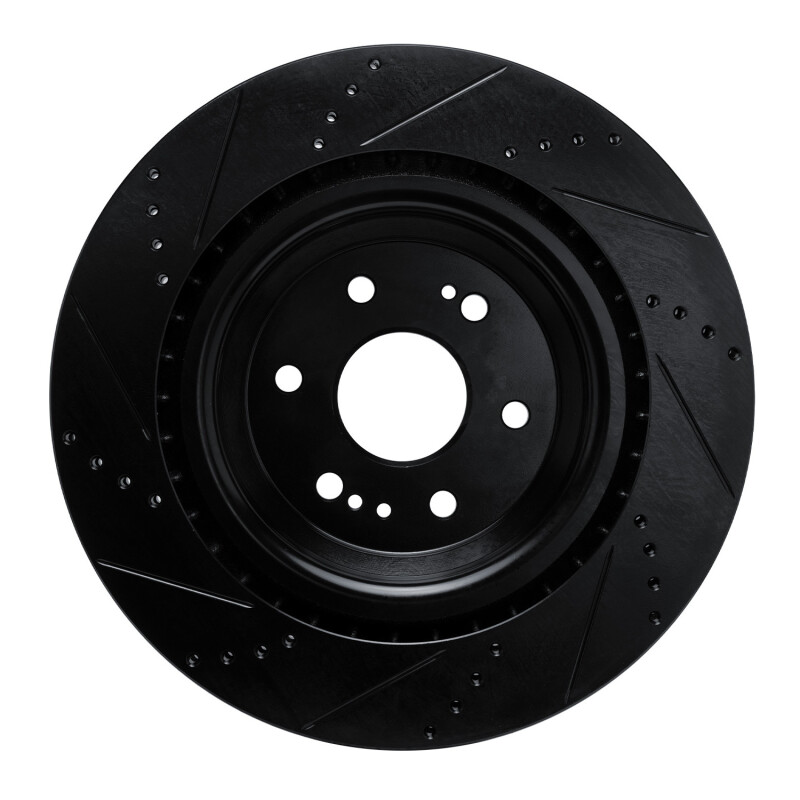 Picture of R1 19-25 Cadillac Escalade ESV Front Right Drilled & Slotted Black Brake Rotor