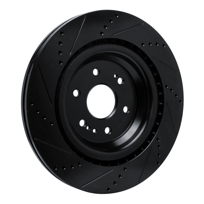 Picture of R1 19-25 Cadillac Escalade ESV Front Right Drilled & Slotted Black Brake Rotor