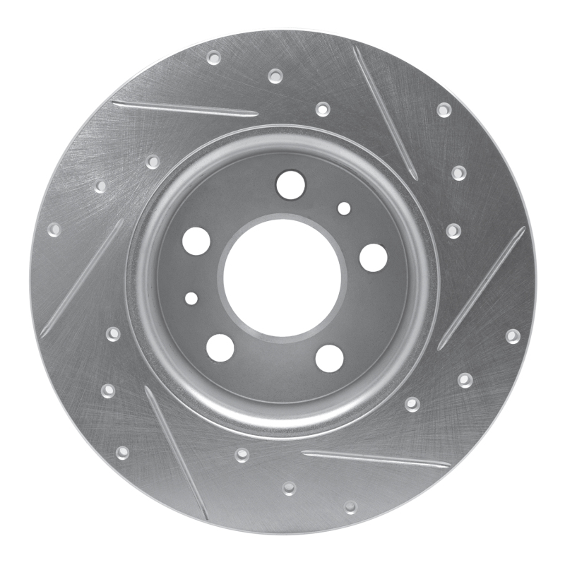 Picture of R1 67-72 Volvo 164 Front Right Drilled & Slotted Silver Brake Rotor