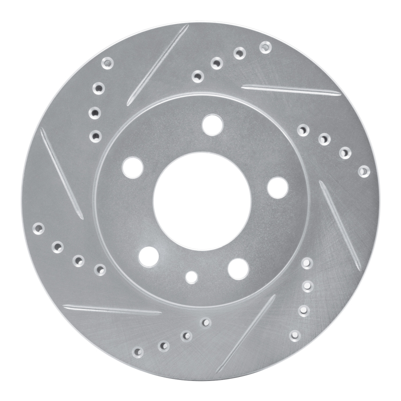 Picture of R1 82-90 Volvo 760 Series Front Left Drilled & Slotted Silver Brake Rotor