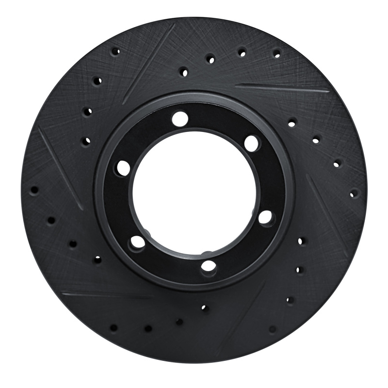 Picture of R1 81-87 Dodge D50 Front Left Drilled & Slotted Black Brake Rotor