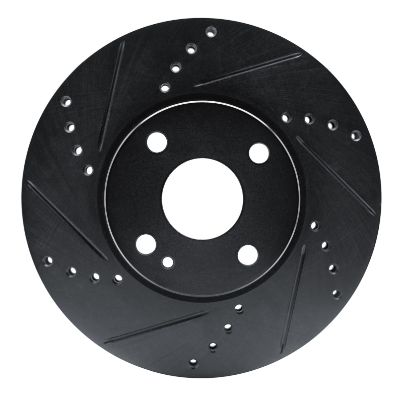 Picture of R1 16-25 Mazda 2 (Mexico) Front Left Drilled & Slotted Black Brake Rotor