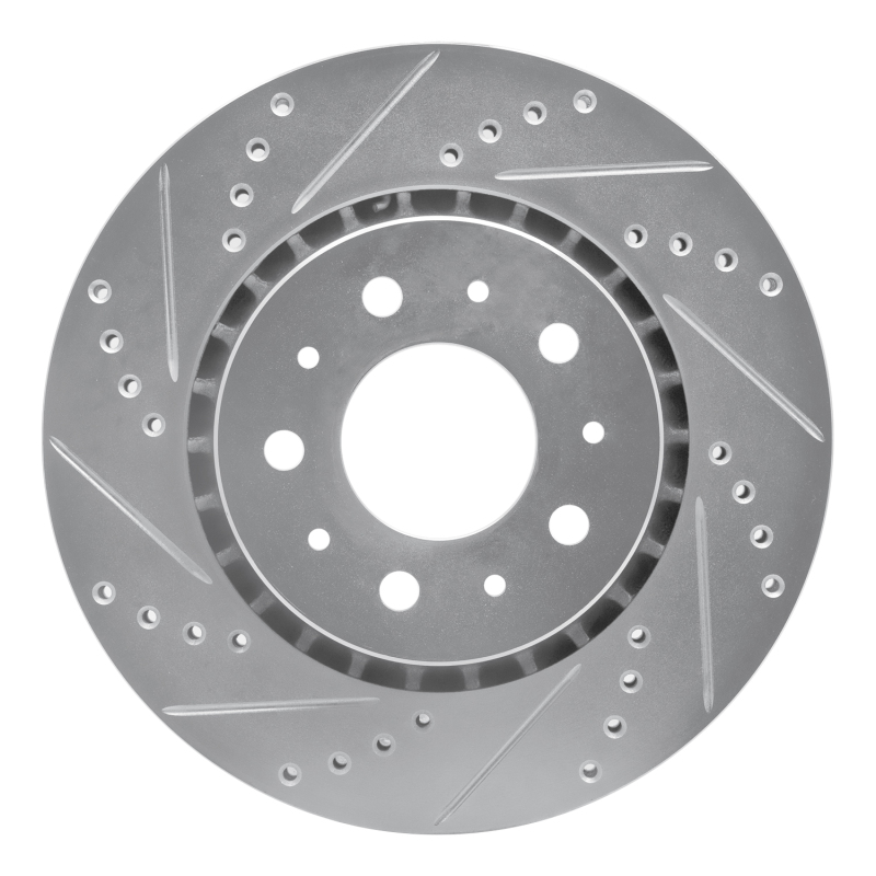 Picture of R1 82-92 Volvo 780 Front Left Drilled & Slotted Silver Brake Rotor