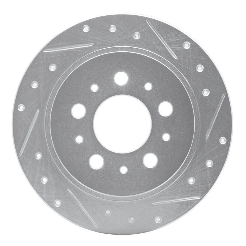 Picture of R1 88-94 Volvo 760 Series Rear Right Drilled & Slotted Silver Brake Rotor