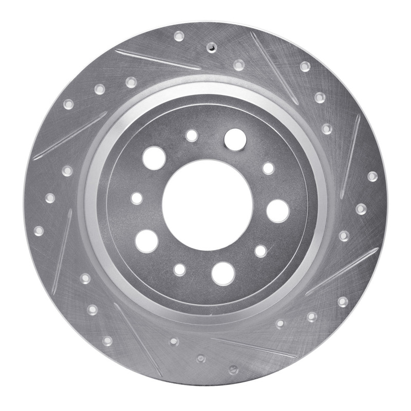 Picture of R1 99-09 Volvo S80 Rear Right Drilled & Slotted Silver Brake Rotor