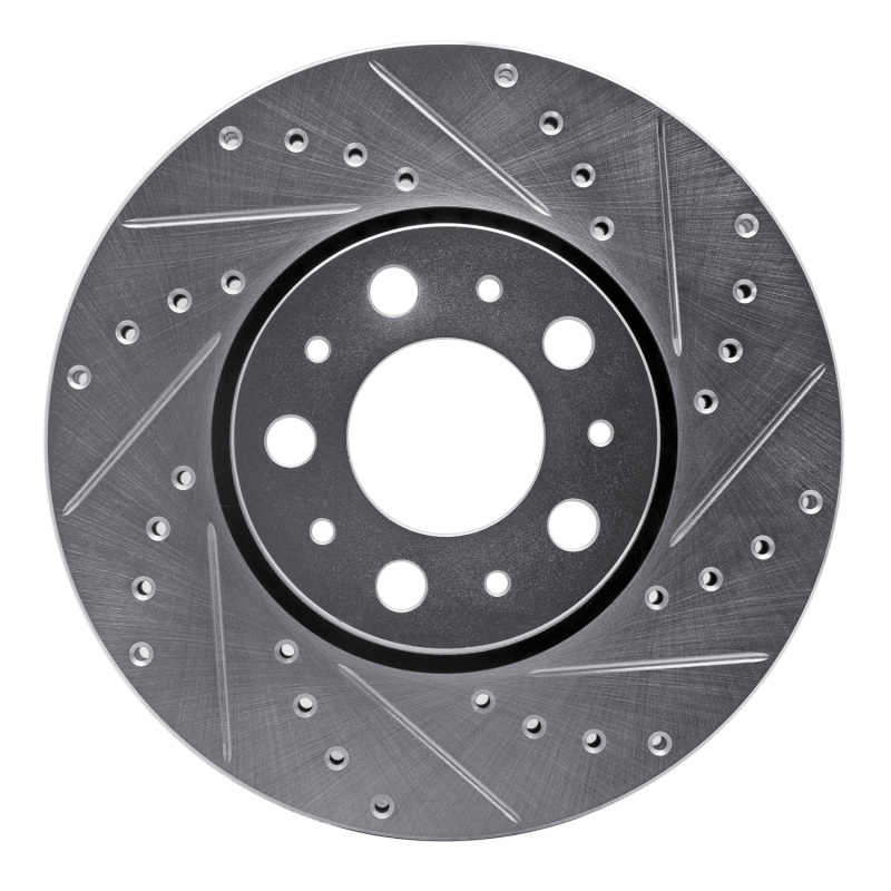 Picture of R1 99-09 Volvo S60 Front Right Drilled & Slotted Silver Brake Rotor