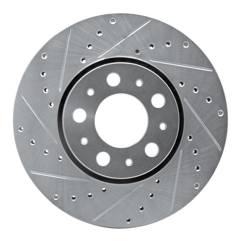 Picture of R1 99-09 Volvo S80 Front Left Drilled & Slotted Silver Brake Rotor