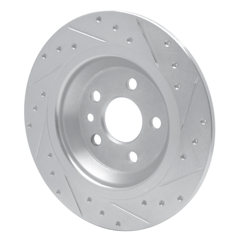 Picture of R1 07-18 Volvo V60 Cross Country Rear Left Drilled & Slotted Silver Brake Rotor