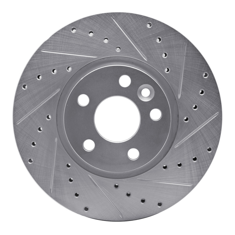 Picture of R1 07-18 Land Rover Range Rover Evoque Front Right Drilled & Slotted Silver Brake Rotor