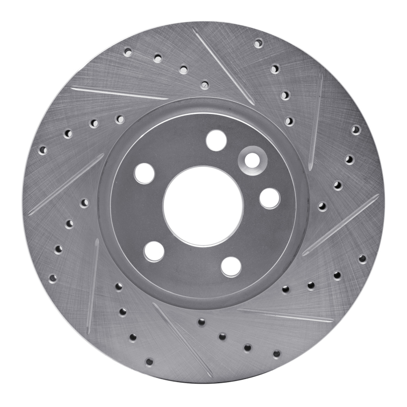 Picture of R1 07-18 Land Rover Range Rover Evoque Front Left Drilled & Slotted Silver Brake Rotor