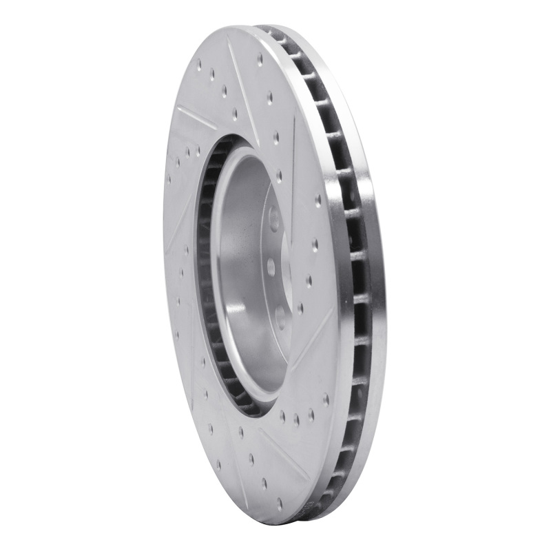 Picture of R1 07-18 Land Rover Range Rover Evoque Front Left Drilled & Slotted Silver Brake Rotor