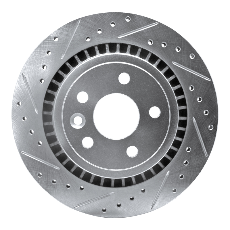 Picture of R1 10-17 Volvo XC60 Rear Left Drilled & Slotted Silver Brake Rotor